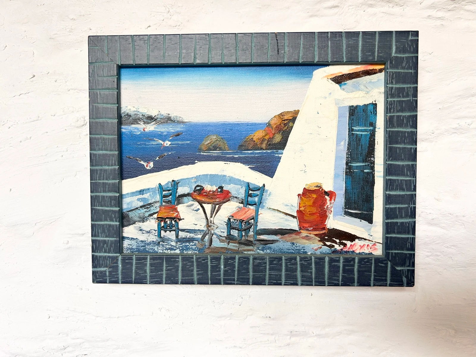 Small oil painting on canvas Greek landscape signed Alexis - 21.5 x 16 cm – photo 6